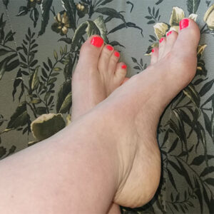 Rode teentjes voet fetish